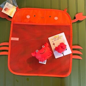 Red Crab tooth brush holder Toy bath caddy